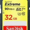 SanDisk 32GB Extreme SDHC UHS-I Memory Card - 90MB,s, C10, U3, V30, 4K UHD, SD Card - SDSDXVE-032G-GNCIN in Kenya